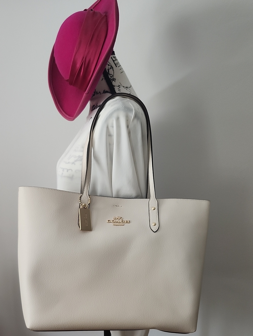 Coach Chalk Pebbled Tote with Gold Hardware - NWOT